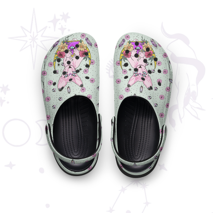 Purplehecate Moon Phase Cat Rubber Clogs