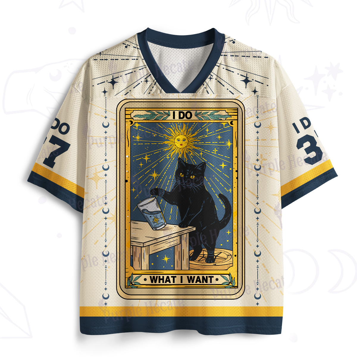 Purplehecate I Do What I Want Cats Mesh Jersey