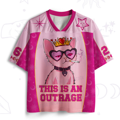 Purplehecate Bad Attitude Pink Cat Smoking Queen Mesh Jersey