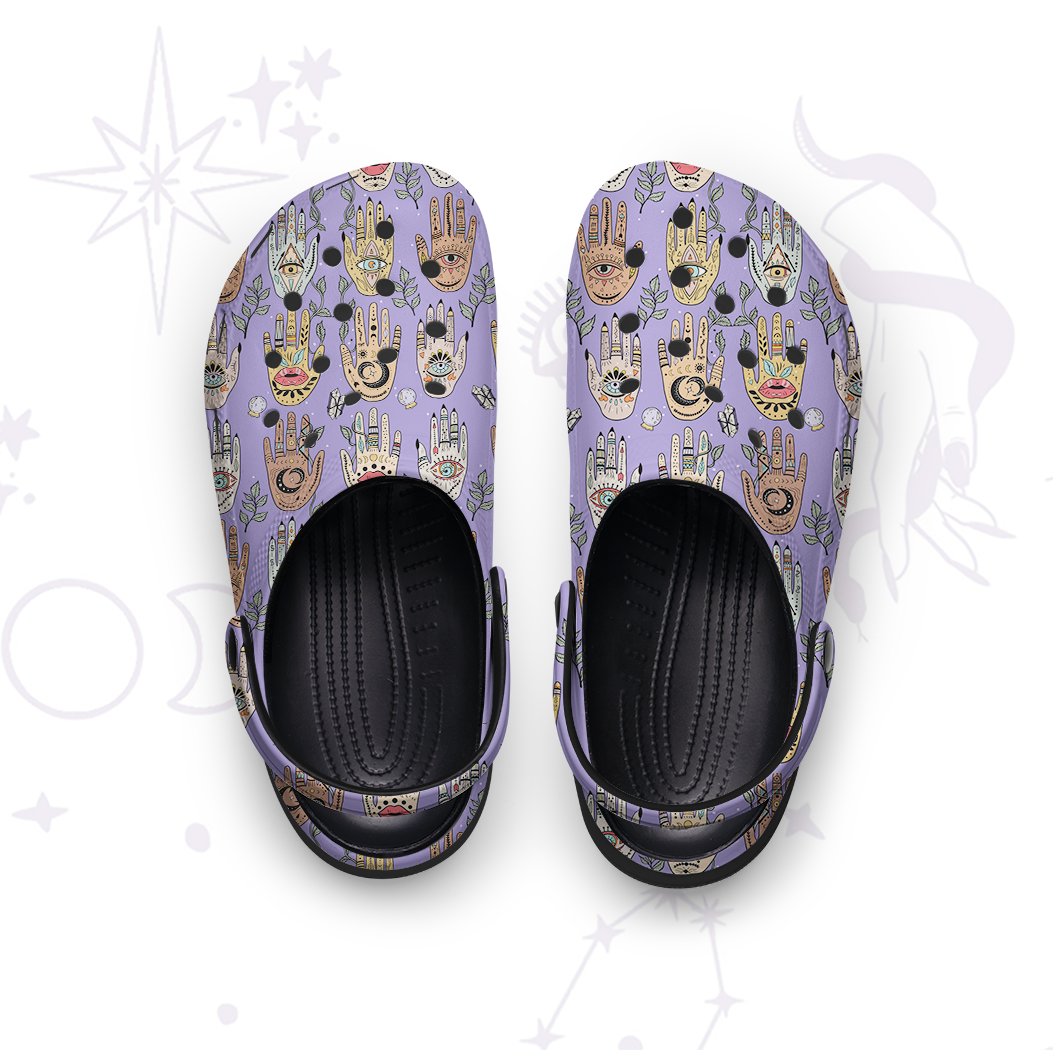 Purplehecate Helping Hands Rubber Clogs