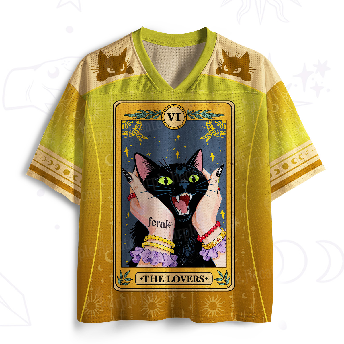 Purplehecate The Lovers Tarot Feral Cat Mesh Jersey