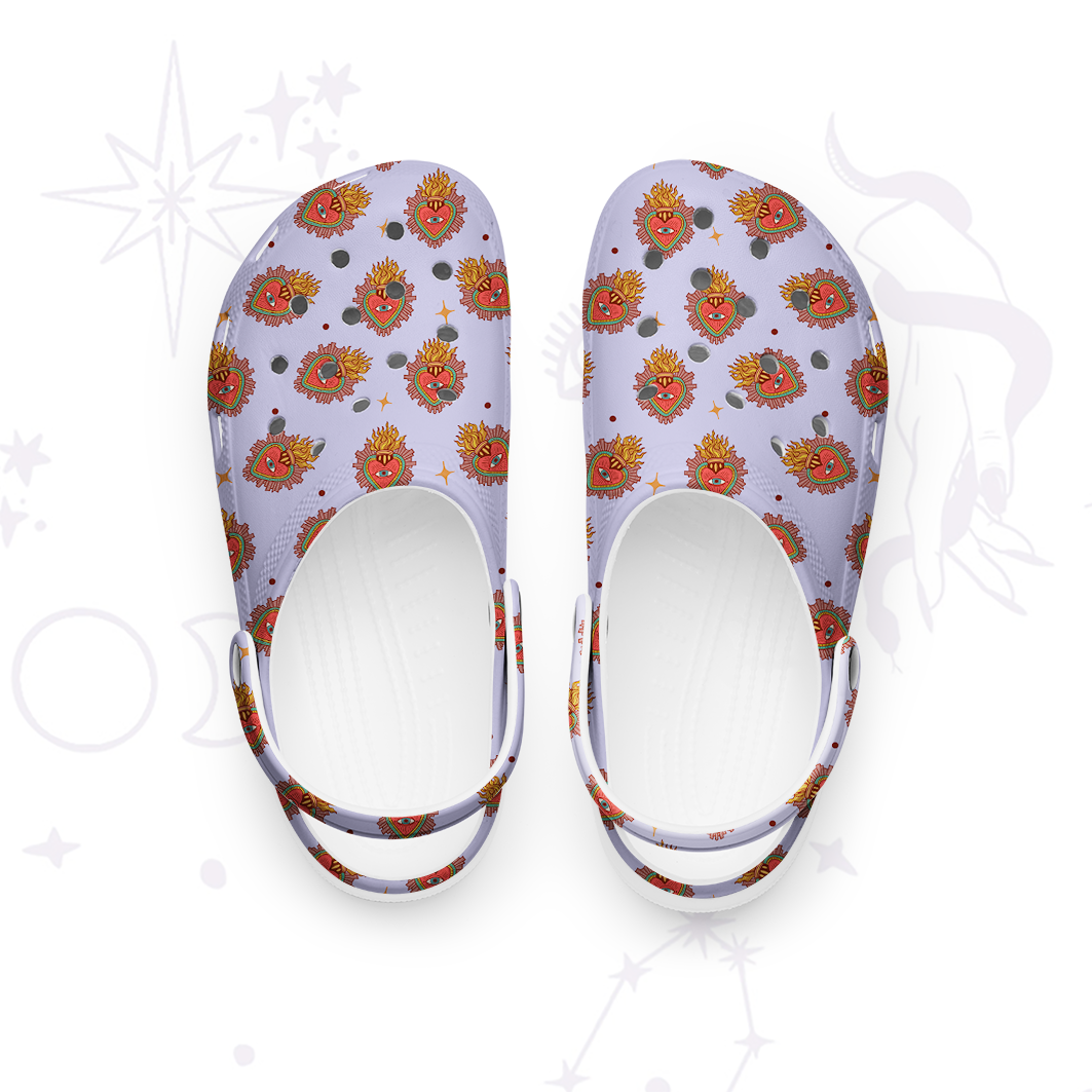 Purplehecate Sacred Heart Rubber Clogs