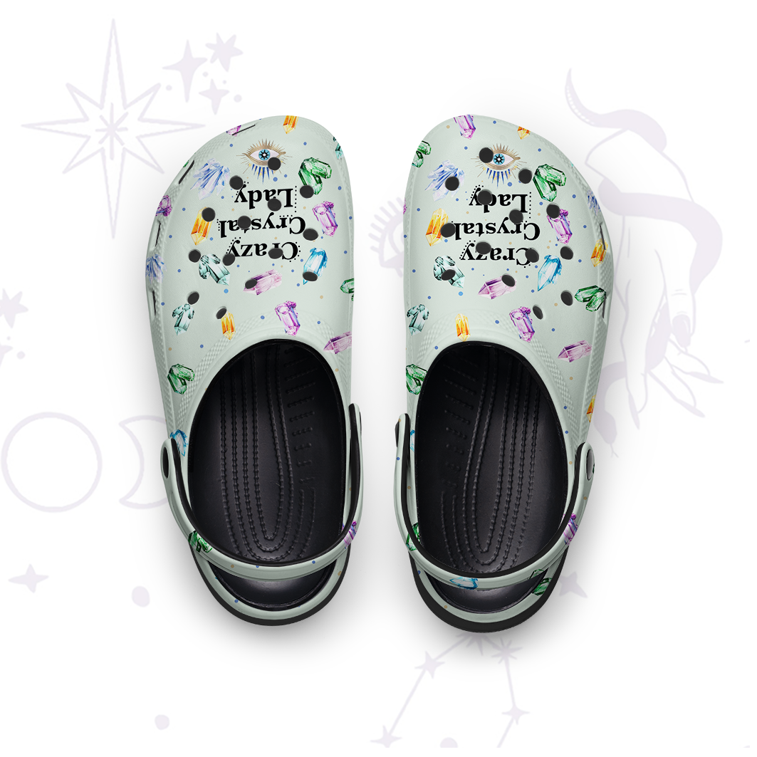 Purplehecate Crazy Crystal Lady Rubber Clogs