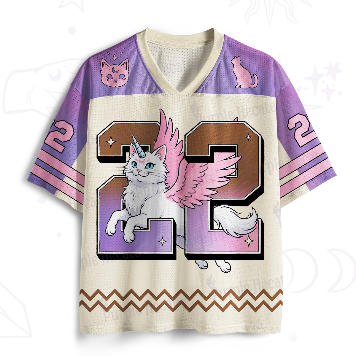 Purplehecate Angel Wing Cat 22 Pastel Mesh Jersey