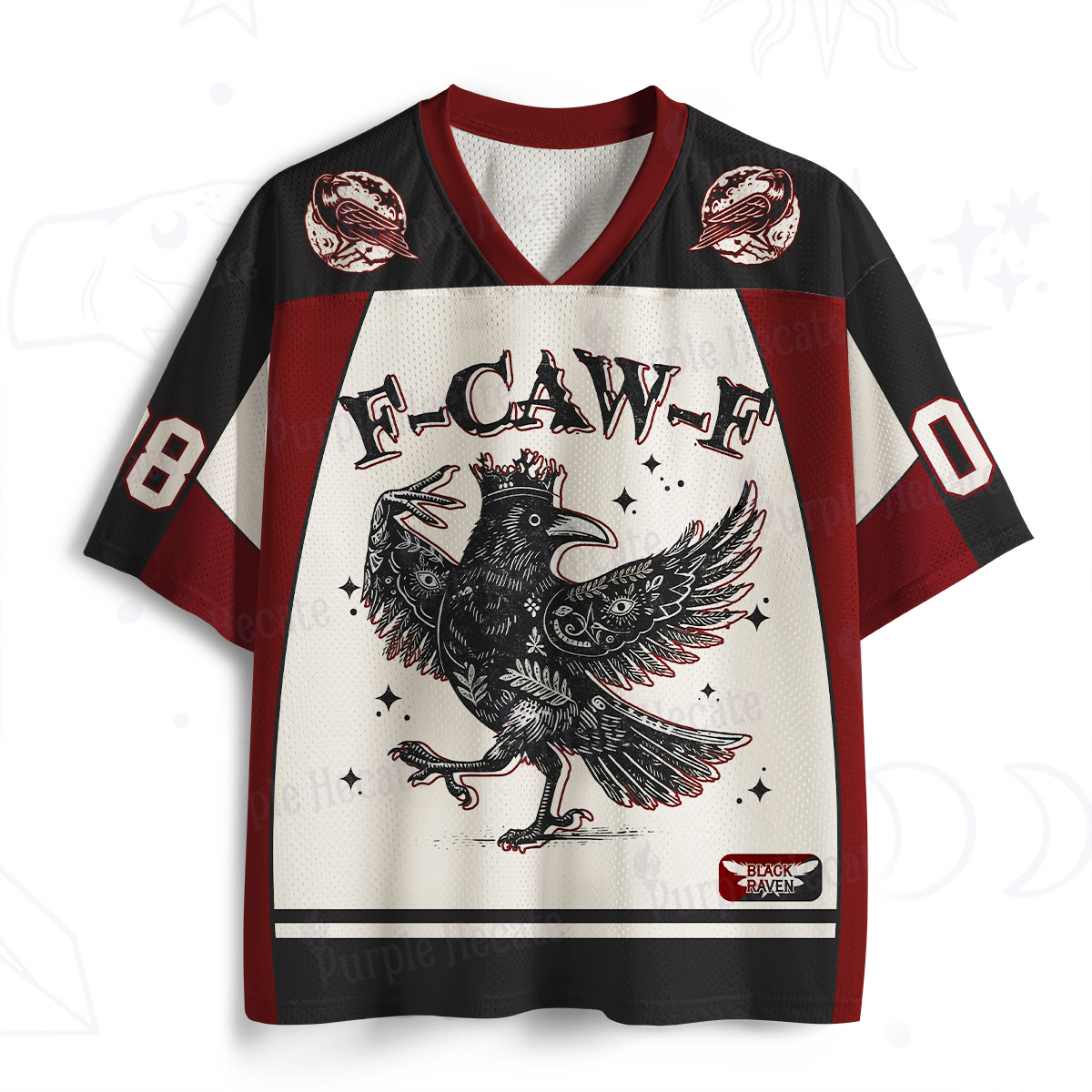 Purplehecate F-caw-f Funny Crow Mesh Jersey