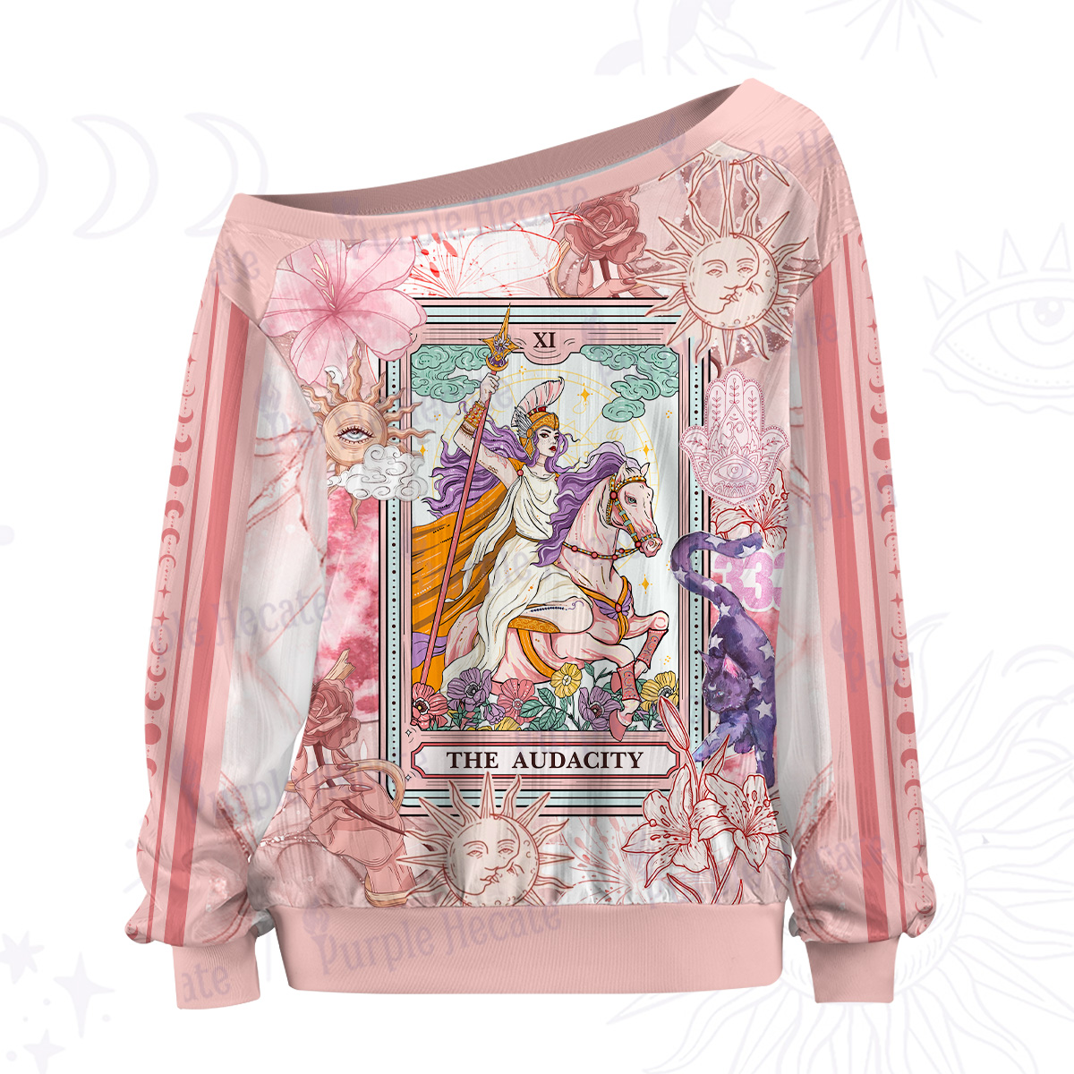 Purplehecate The Audacity Tarot Card Off The Shoulder Graphic Jersey