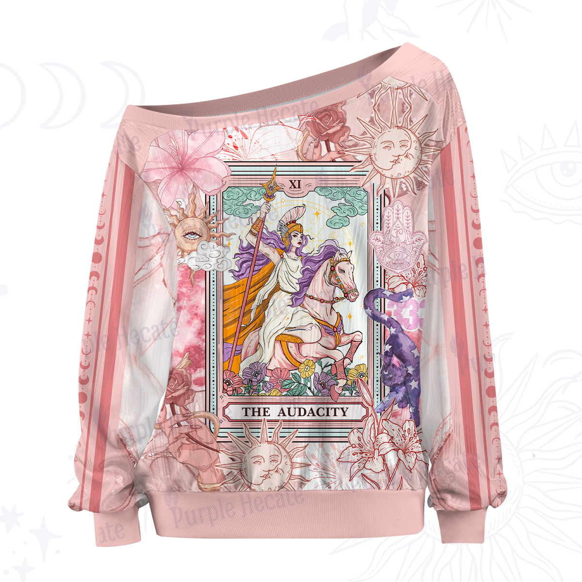 Purplehecate The Audacity Tarot Card Off The Shoulder Graphic Jersey