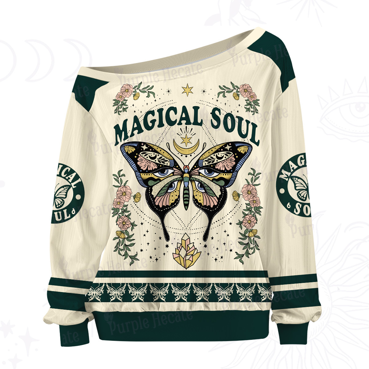 Purplehecate Magical Soul Off The Shoulder Graphic Jersey