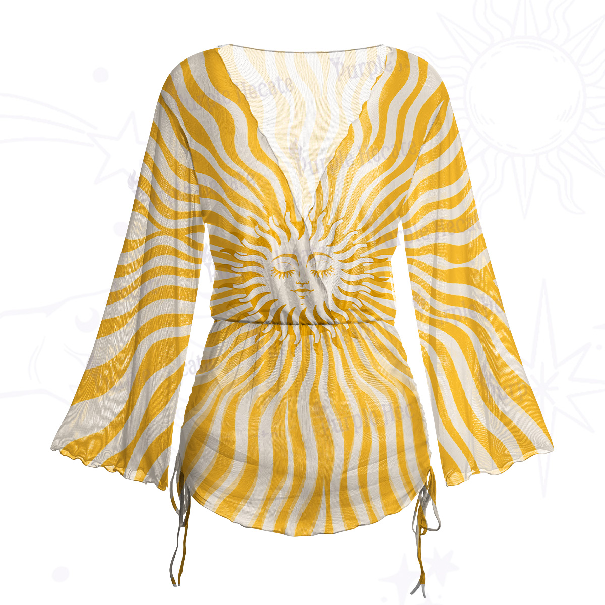 Purplehecate Radiance of the Sun Mesh Cover Up Dress