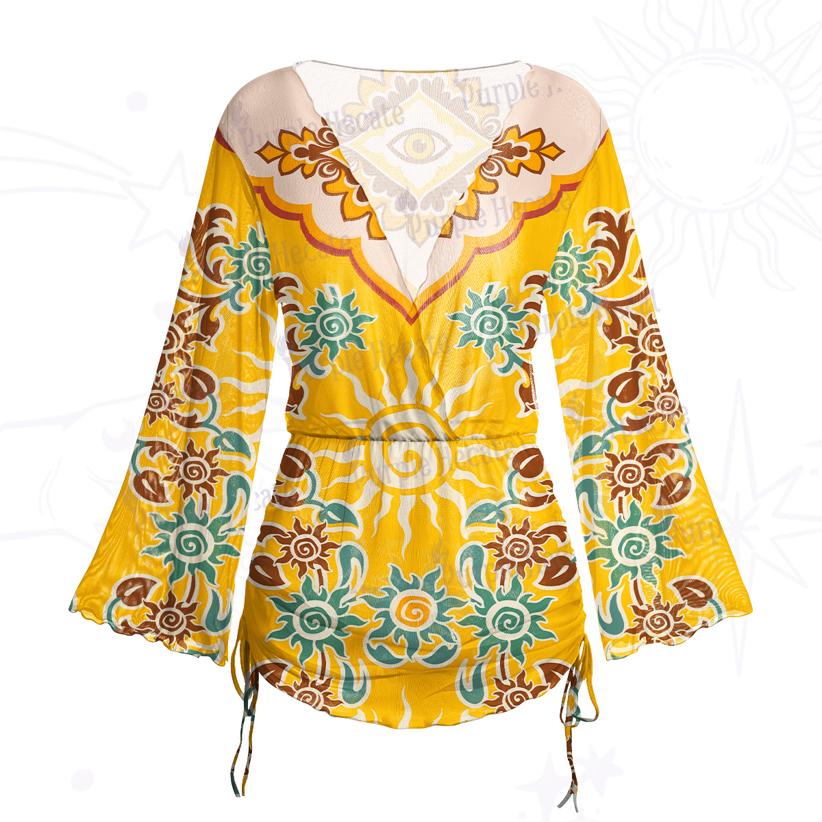 Purplehecate Solar Whispers Witch Mesh Cover Up Dress