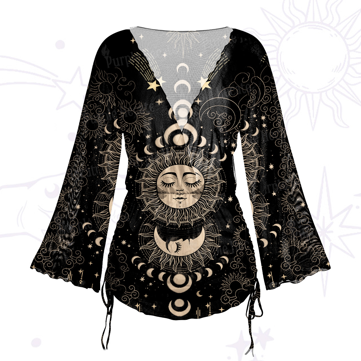 Purplehecate Lunar Eclipse Mesh Cover Up Dress