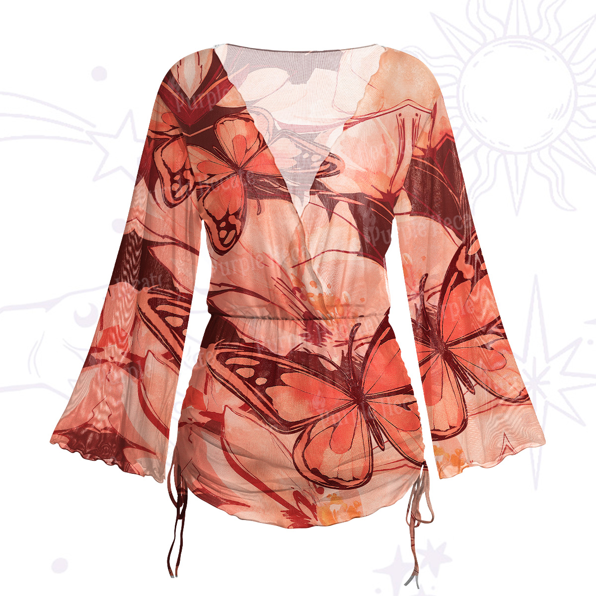 Purplehecate Metamorphosis Spell Mesh Cover Up Dress