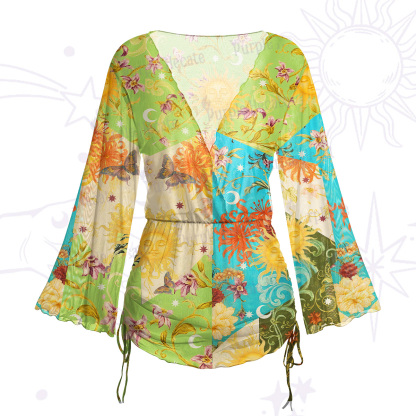 Purplehecate Sun Garden Mesh Cover Up Dress