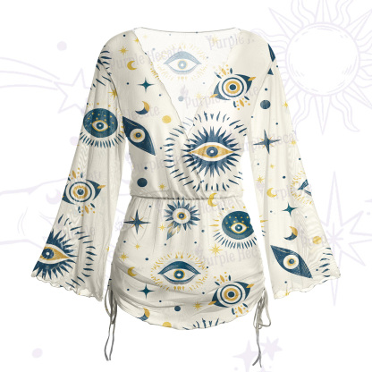 Purplehecate Evil Eye Tribal Mesh Cover Up Dress