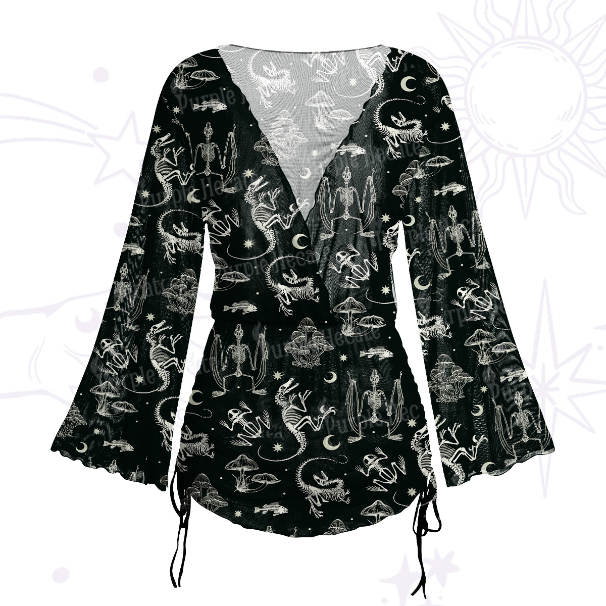 Purplehecate Prehistoric Fantasy Mesh Cover Up Dress