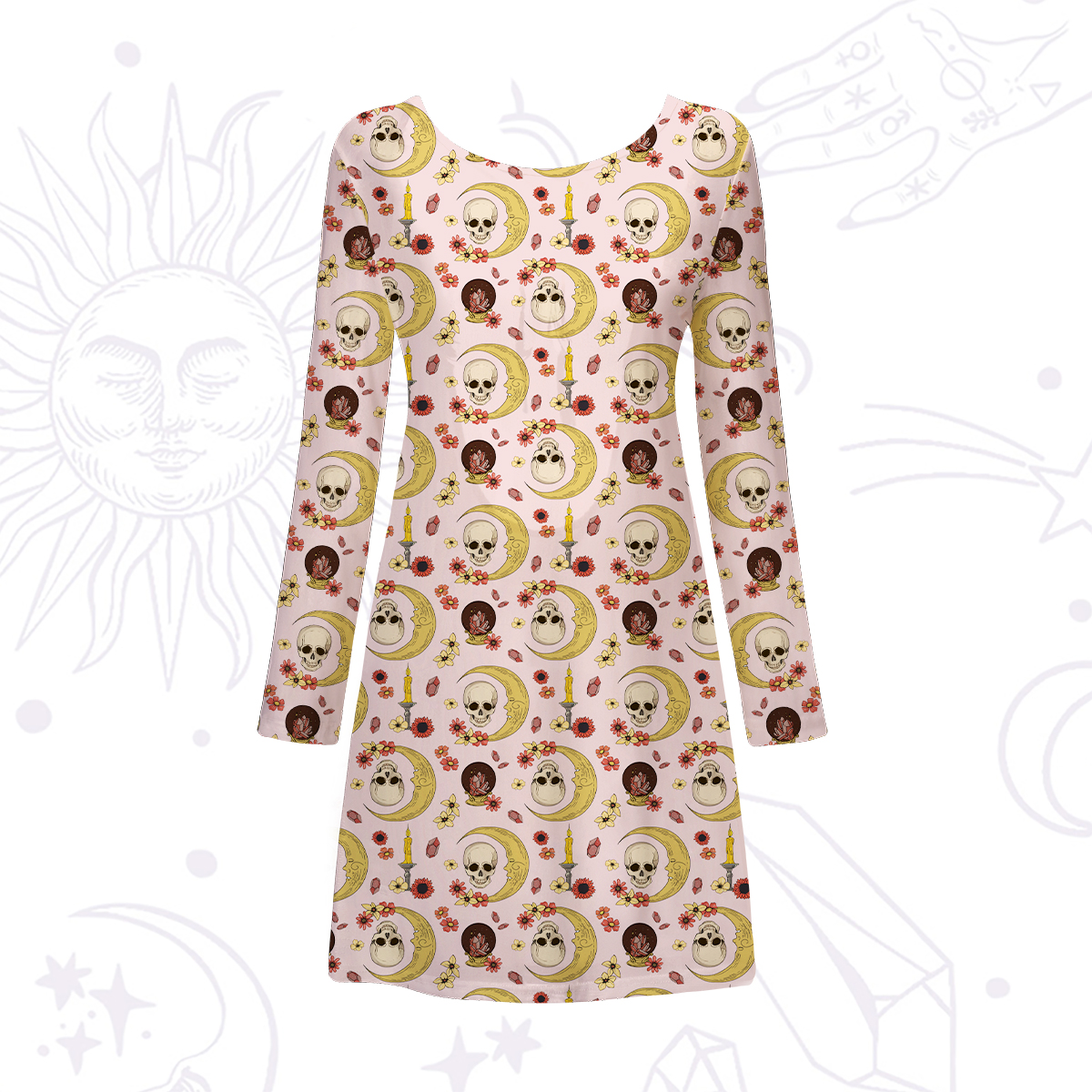 Purplehecate Sorcerer's Skull Beachwear Cover-Up Dress