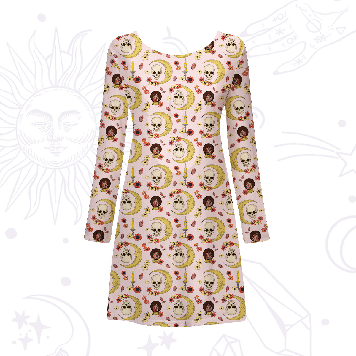 Purplehecate Sorcerer's Skull Beachwear Cover-Up Dress