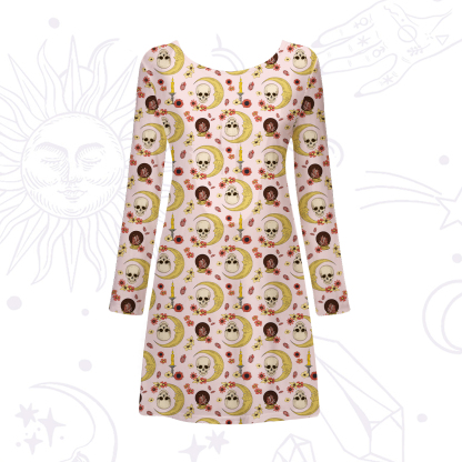 Purplehecate Sorcerer's Skull Beachwear Cover-Up Dress