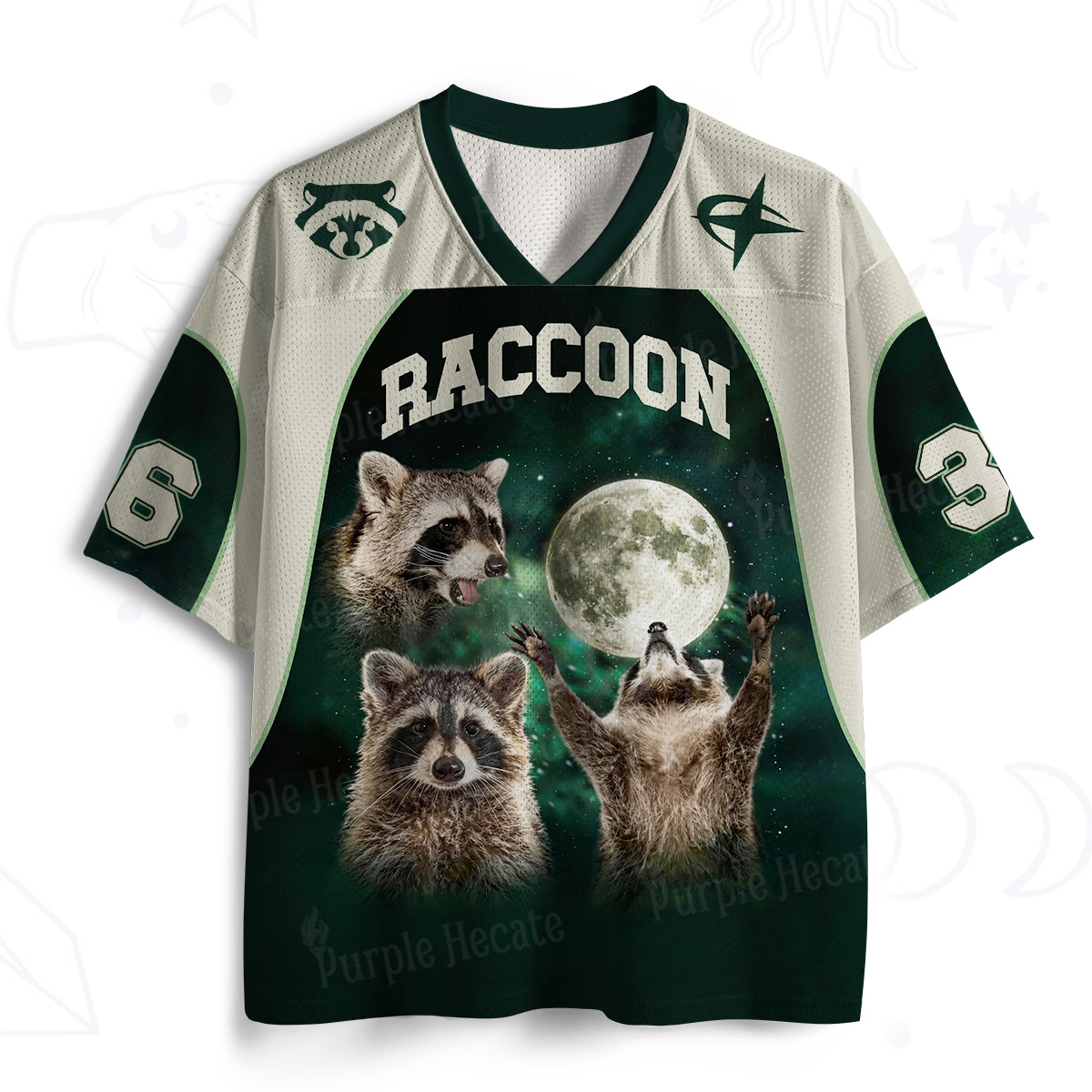 Purplehecate Three Raccoons Moon Mesh Jersey
