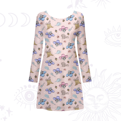 Purplehecate Magical Cowboy Skull Beachwear Cover-Up Dress