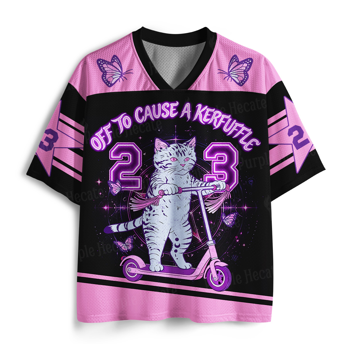 Purplehecate Off To Cause A Kerfuffle Cat Mesh Jersey