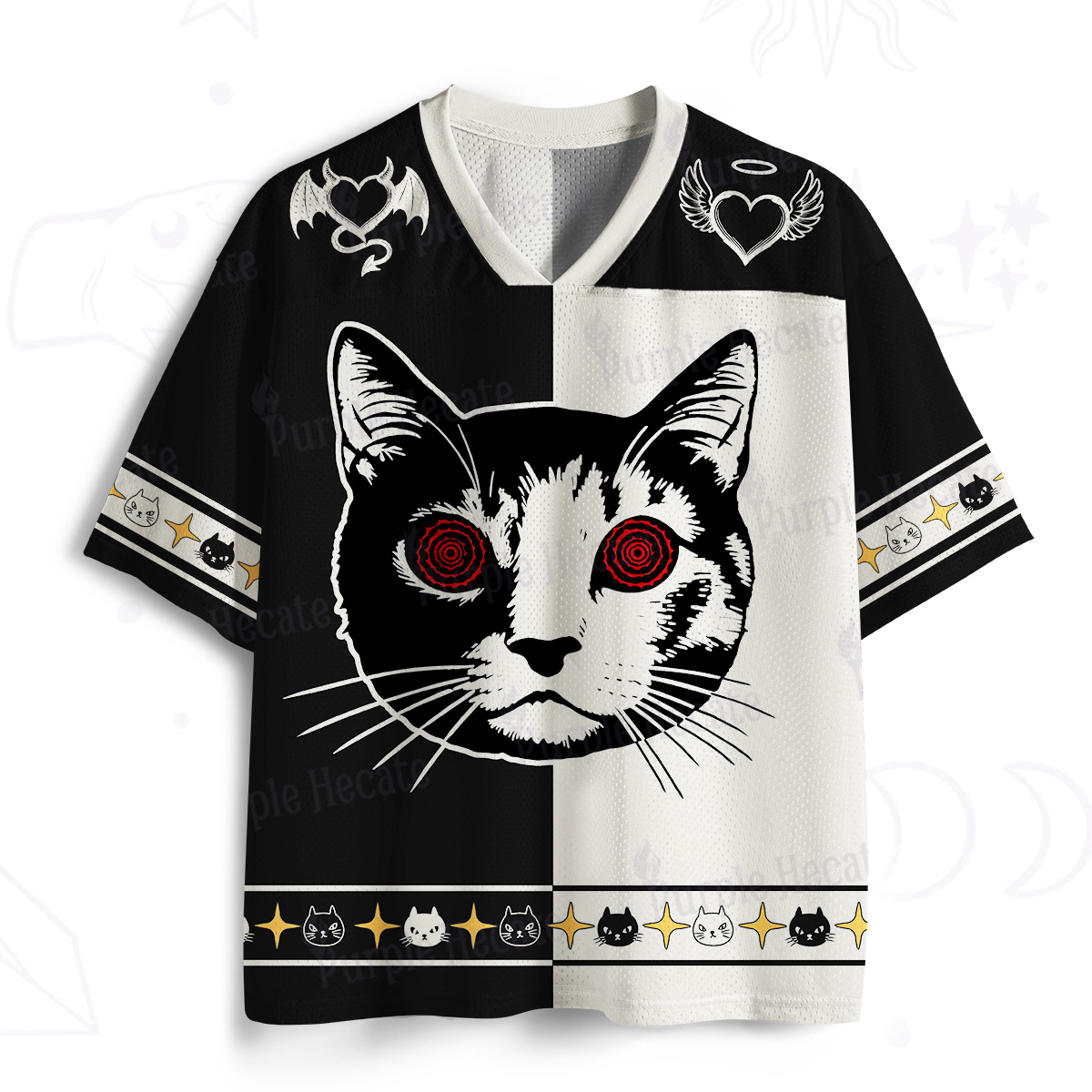 Purplehecate Hypnotic Cat Mesh Jersey