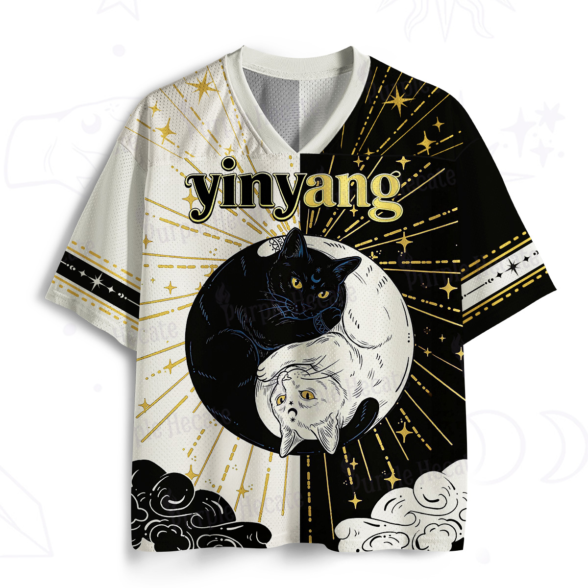 Purplehecate Yin Yang Cats Mesh Jersey