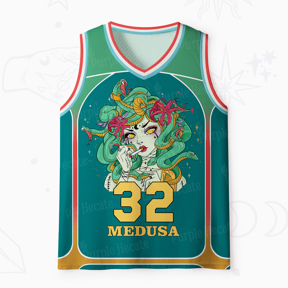 Purplehecate The Greek Goddess Medusa Mesh Jersey Tank Top