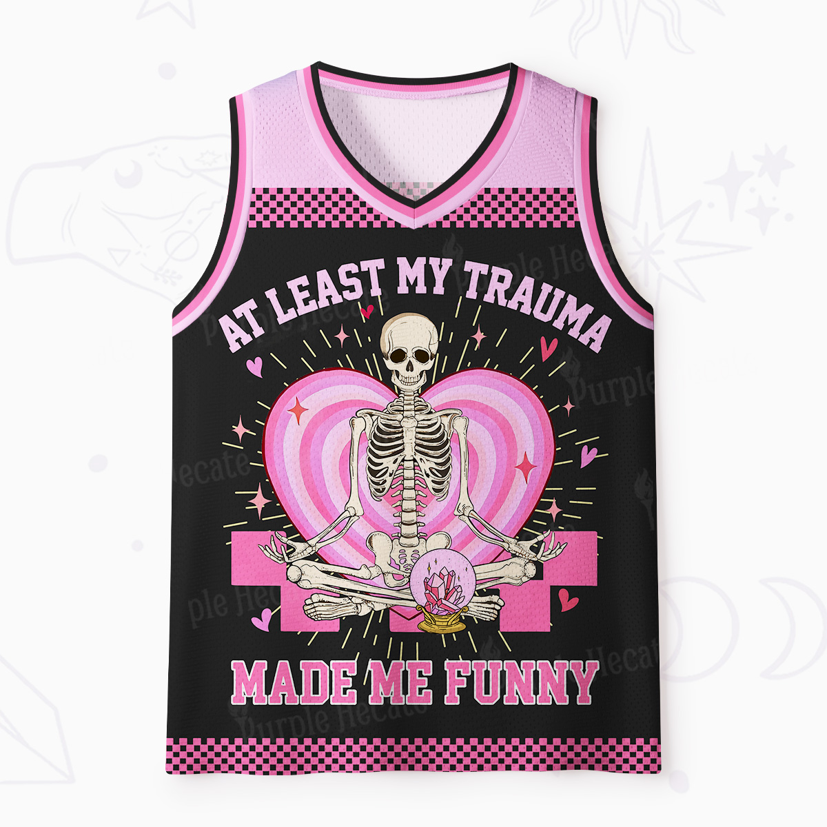 Purplehecate At Least My Trauma Made Me Funny Mesh Jersey Tank Top