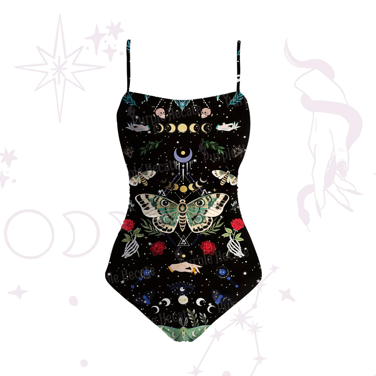 Purplehecate Moonlight Metamorphosis Slim-Strap Swimsuit
