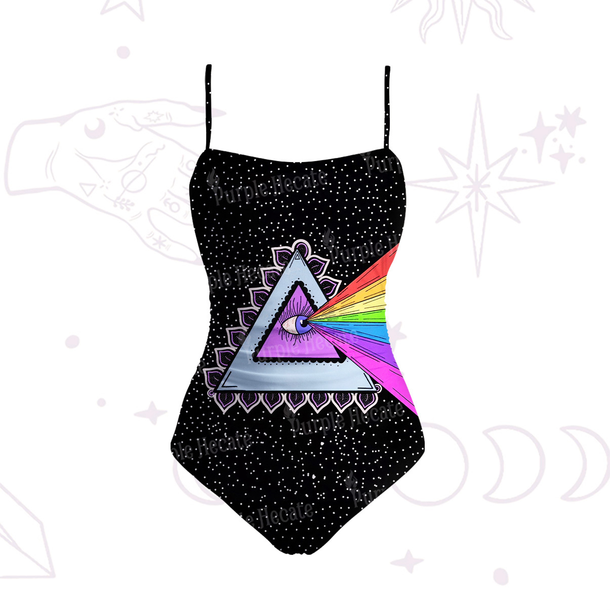 Purplehecate Prism of Rainbow Slim-Strap Swimsuit