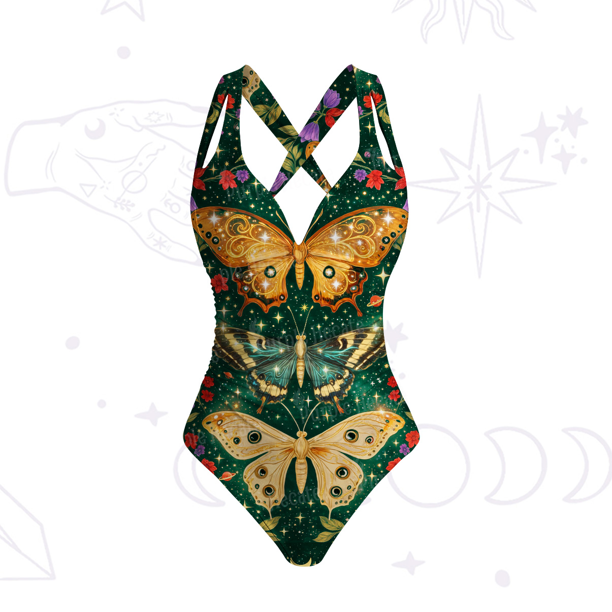 Purplehecate Mystic Butterfly Whisper One-Piece Swimsuit