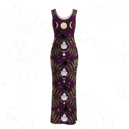PurplehecateLunar Raven Ritual Mesh Maxi Tank Beach Dress