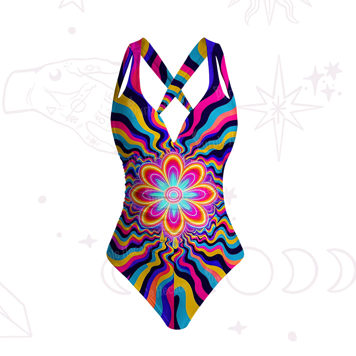 Purplehecate Psychedelic Bloom One-Piece Swimsuit