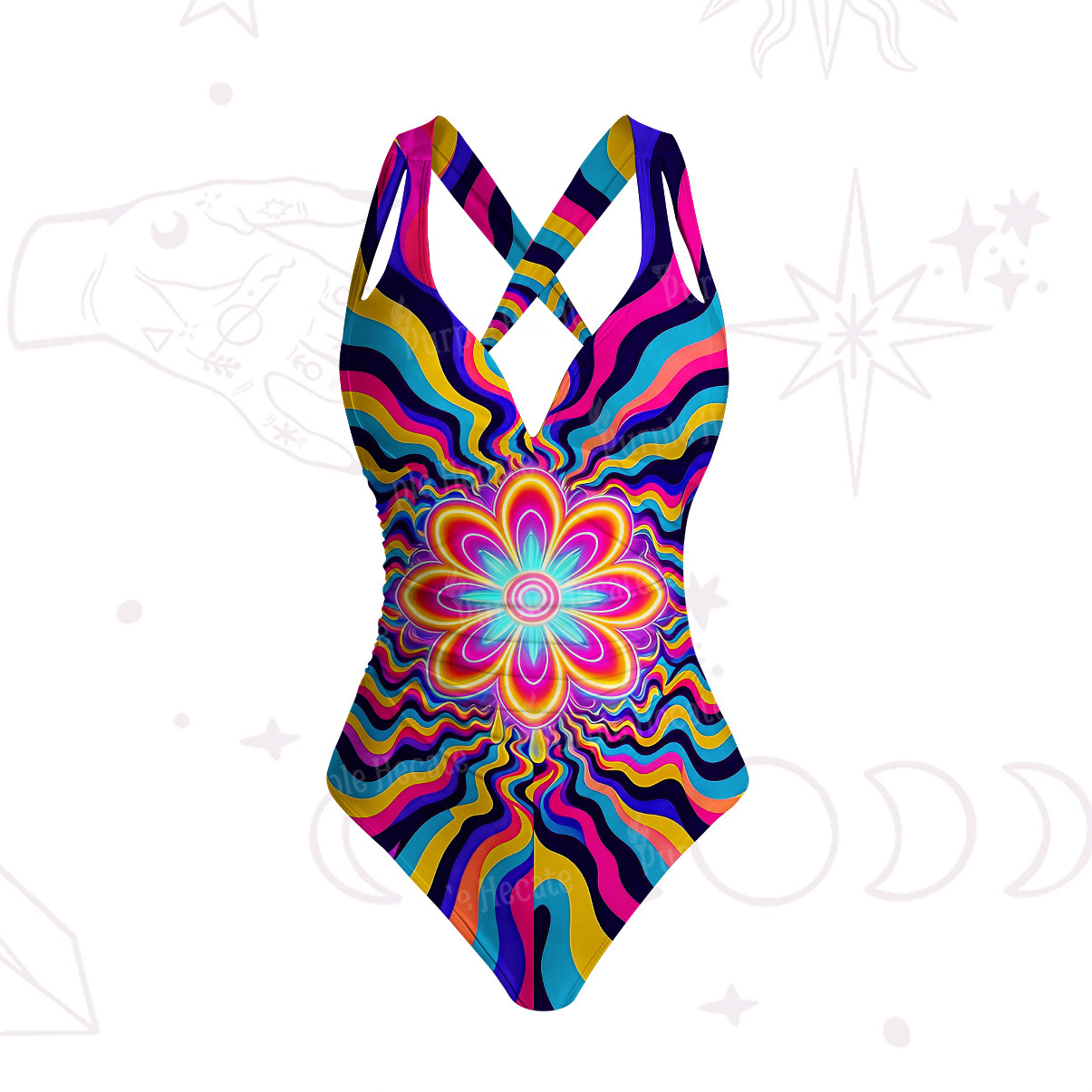 Purplehecate Galactic Heart One-Piece Swimsuit