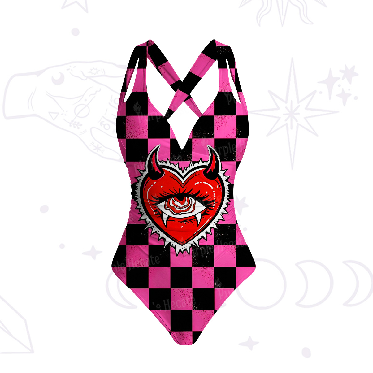 Purplehecate Heart of a Demon One-Piece Swimsuit