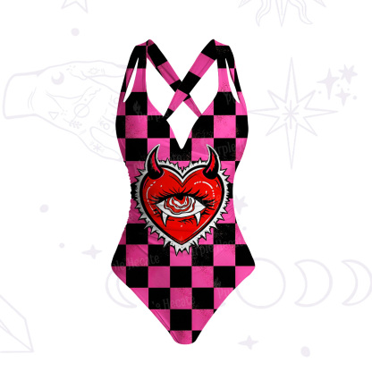 Purplehecate Heart of a Demon One-Piece Swimsuit