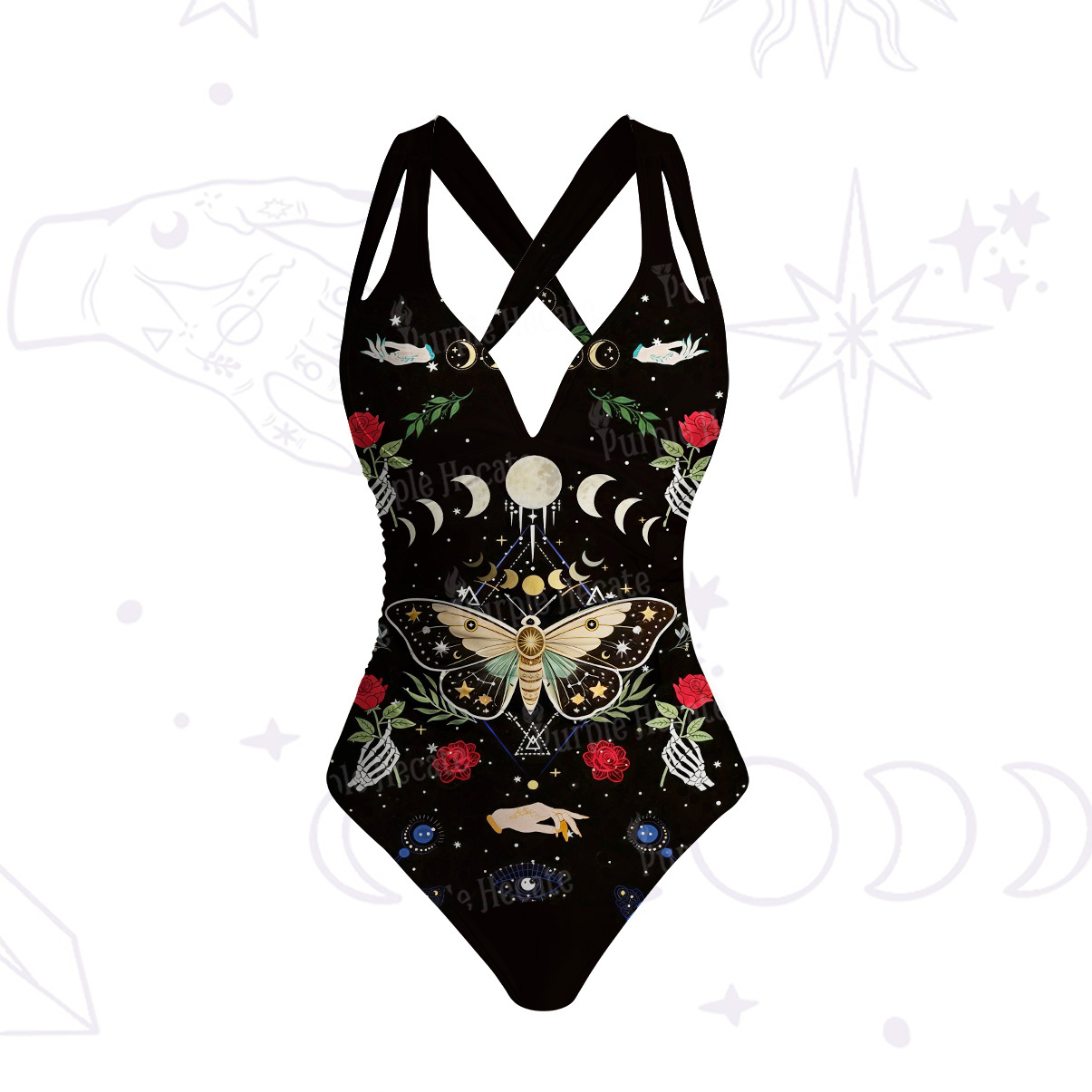 Purplehecate Galactic Heart One-Piece Swimsuit