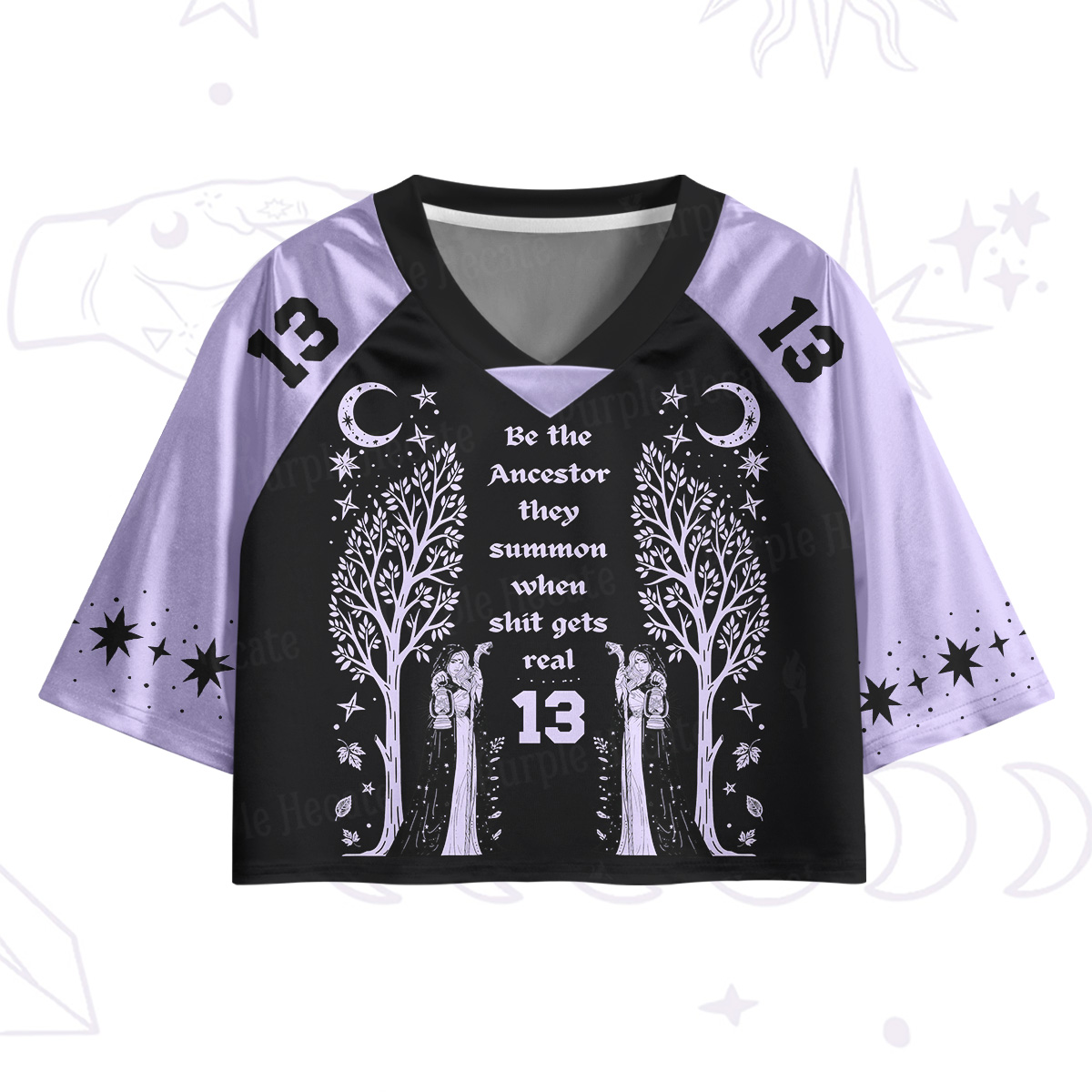 Purplehecate Be The Ancestor They Summon When Shit Gets Real Crop Sports Jersey