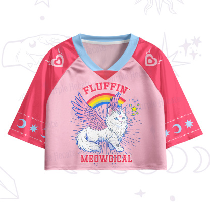 Purplehecate Fluffin Meowgical Crop Jersey Top