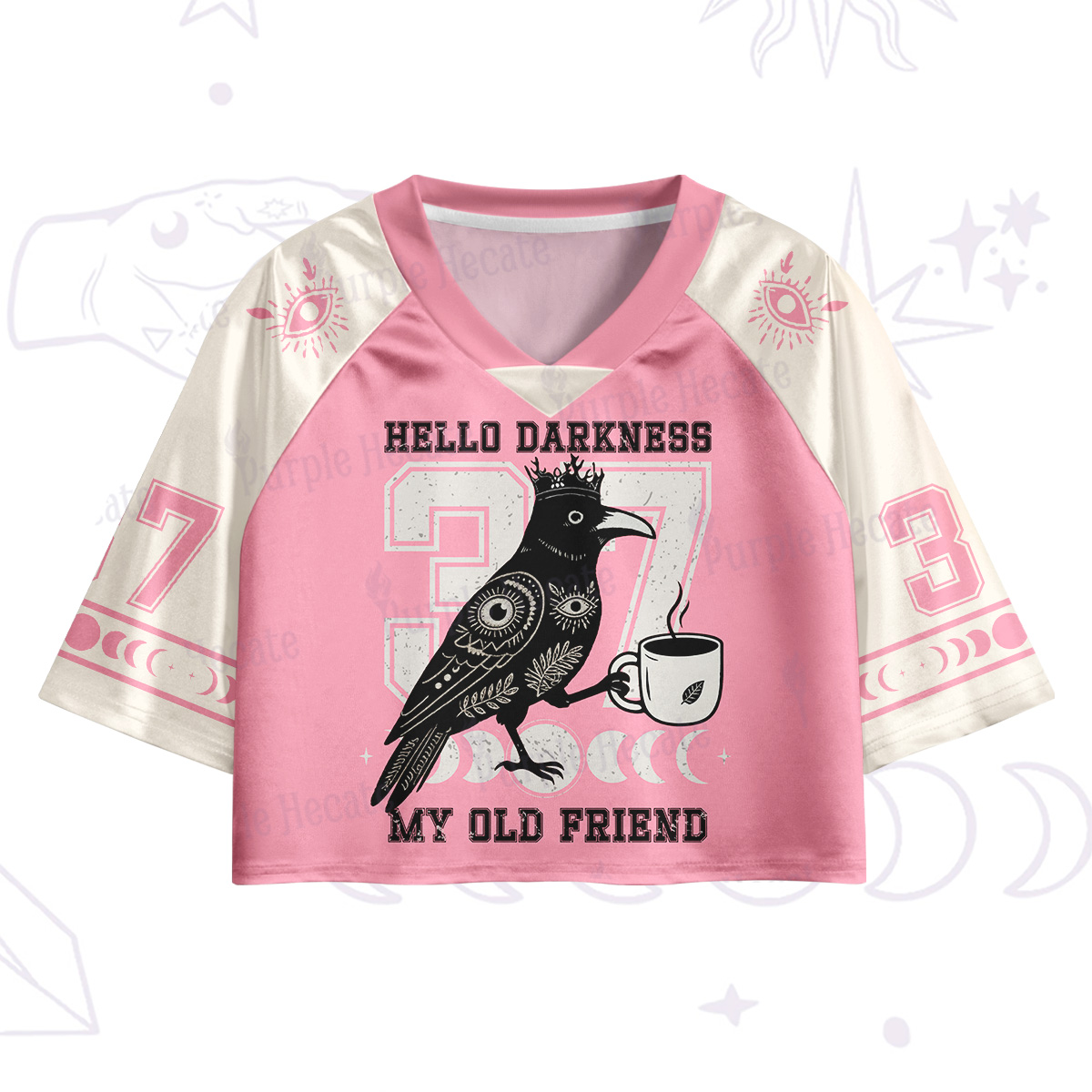 Purplehecate Hello Darkness My Old Friend Crop Jersey Top