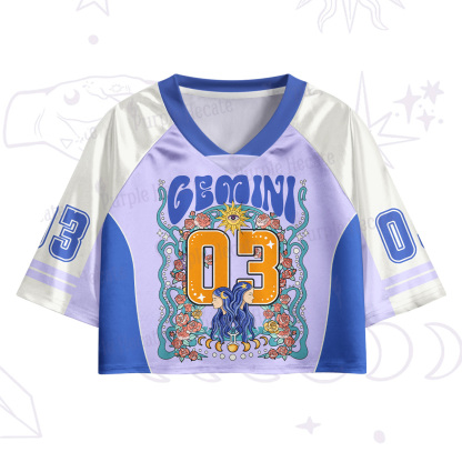 Purplehecate Gemini Spirit Zodiac Crop Jersey Top