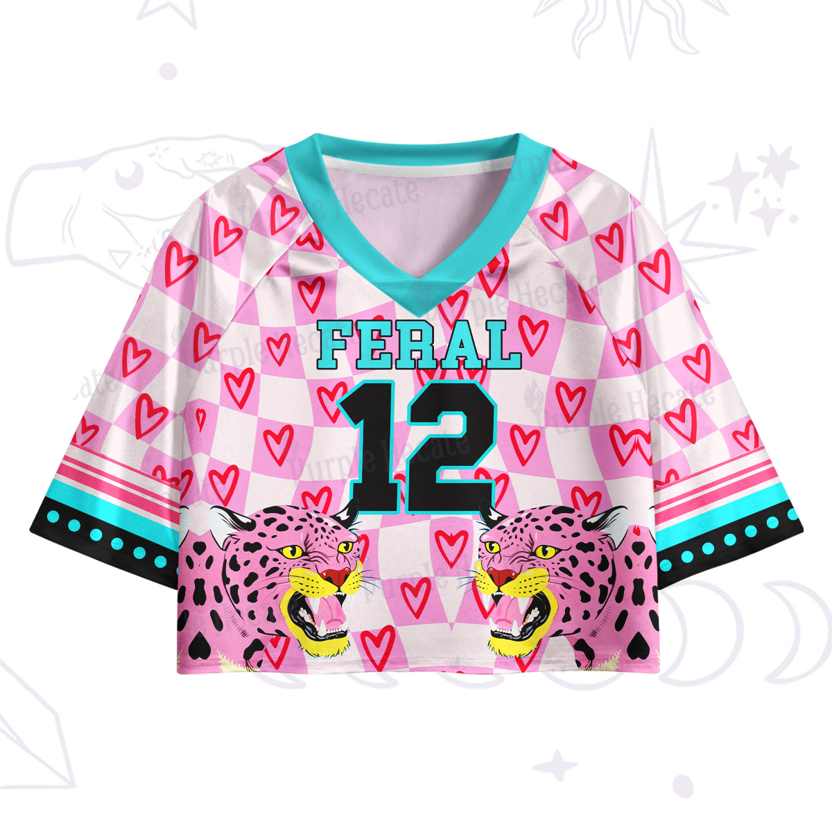 Purplehecate Feral Leopard Crop Jersey Top