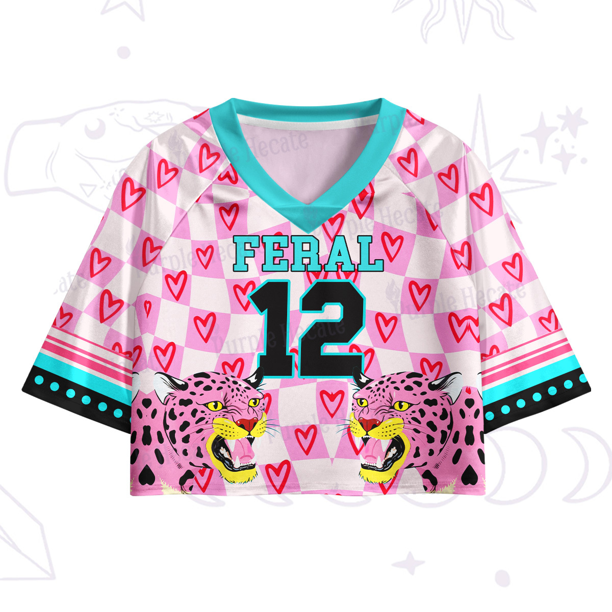 Purplehecate Feral Leopard Crop Jersey Top