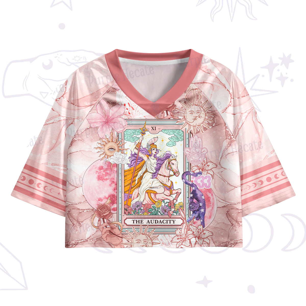 Purplehecate The Audacity Tarot Card  Crop Jersey Top