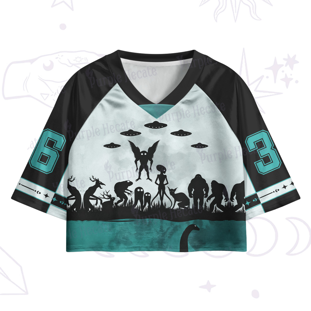 Purplehecate Alien Lake Monster Encounter Crop Jersey Top
