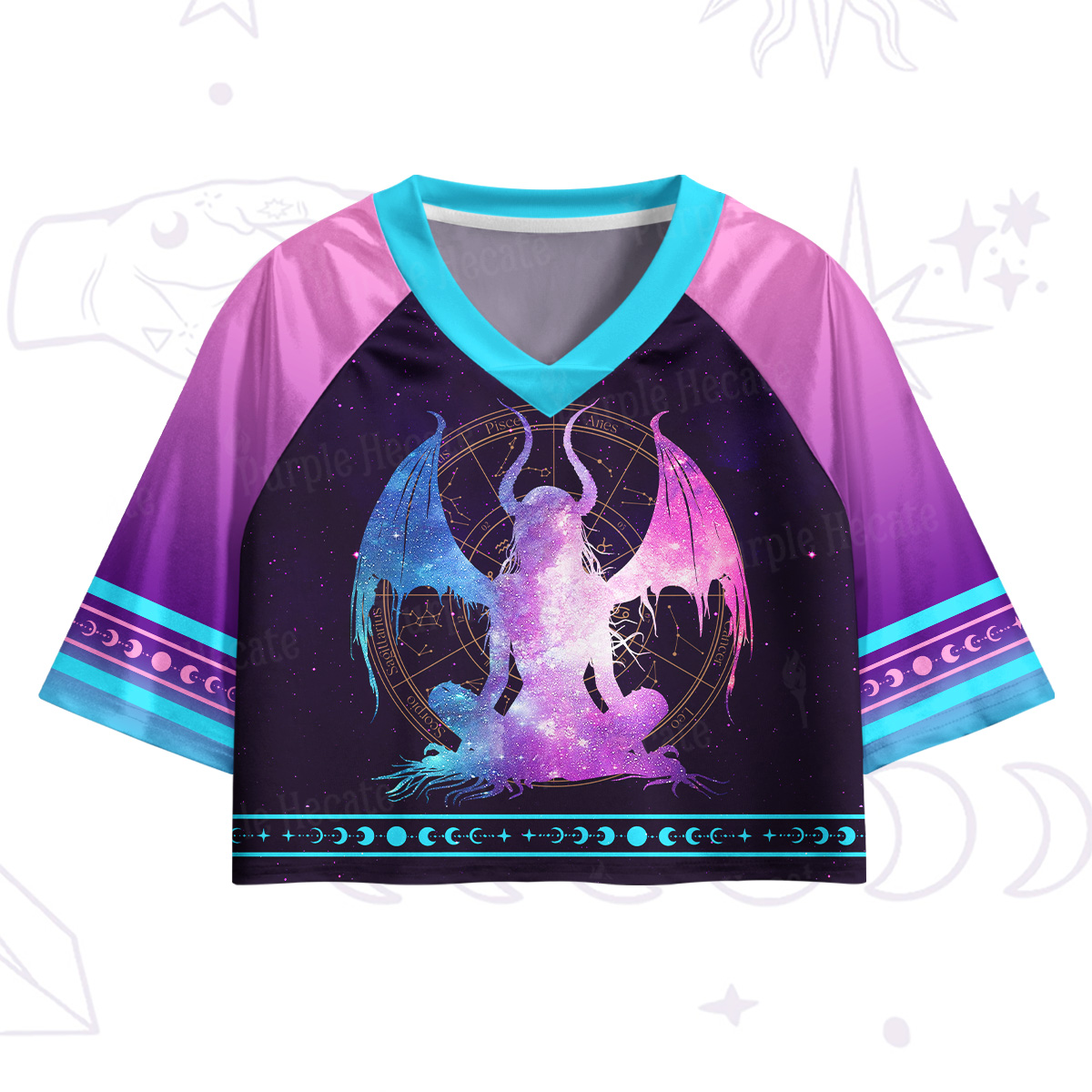 [Copy]Purplehecate Alien Lake Monster Encounter Crop Jersey Top