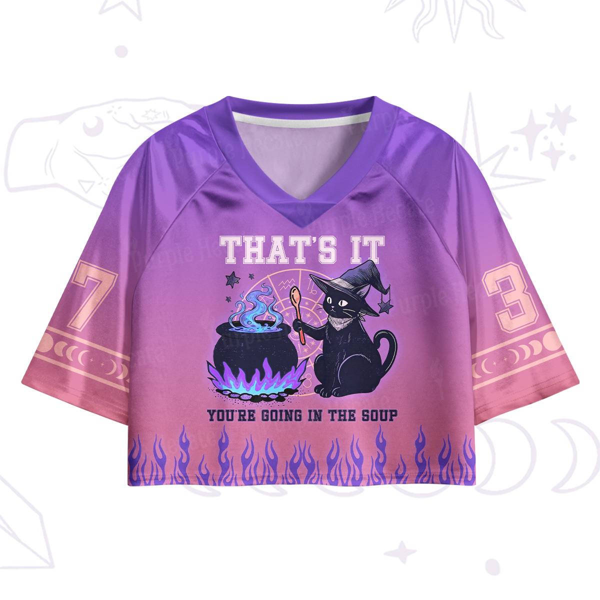 Purplehecate That's It You're Going In The Soup Crop Jersey Top