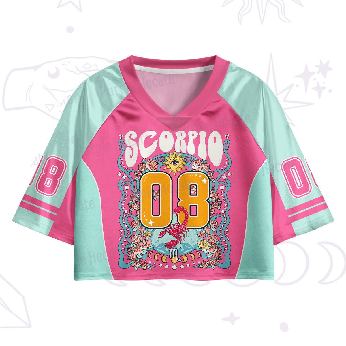 Purplehecate Scorpio Spirit Zodiac Crop Jersey Top