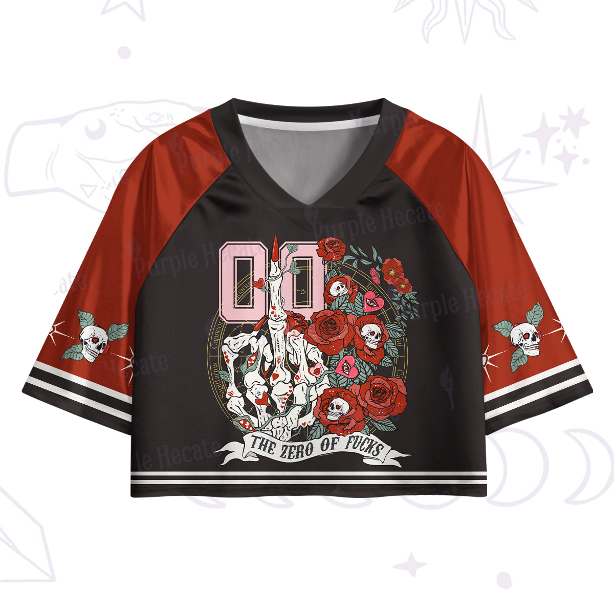 Purplehecate The Zero Of Fucks Crop Jersey Top